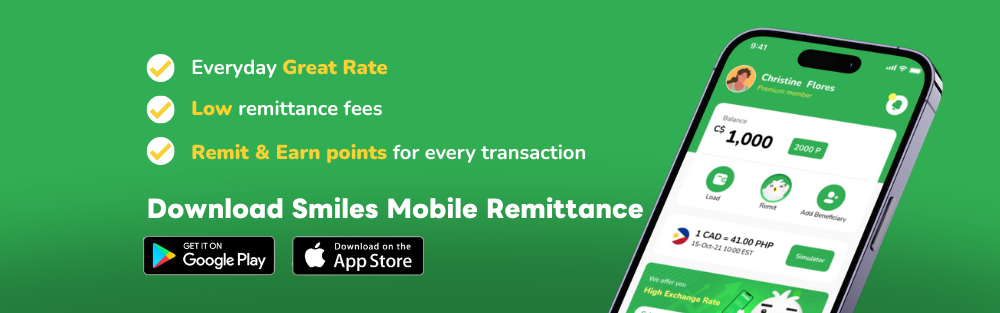 smiles mobile remittance  canada send money from canada to philippines