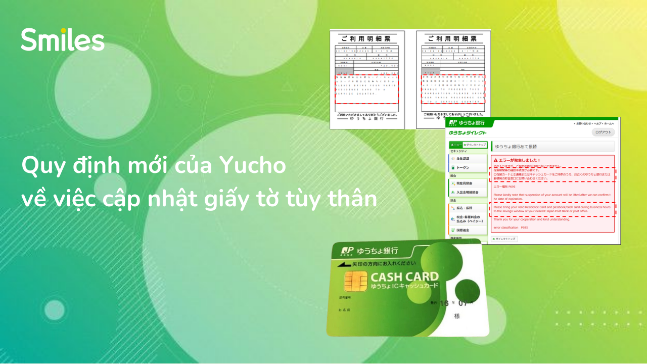 Quy định mới của Yucho về việc cập nhật giấy tờ tùy thân
