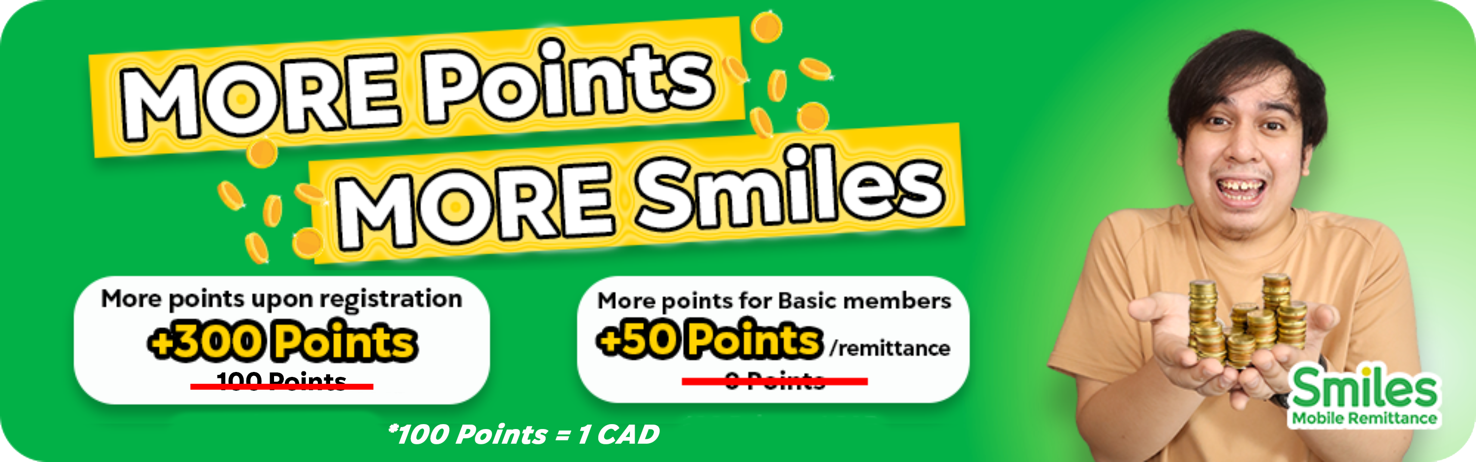 Smiles mobile remittance canada smiles points