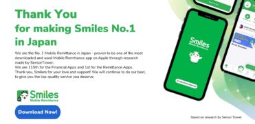 Thank you for making Smiles Mobile Remittance No. 1 in Japan