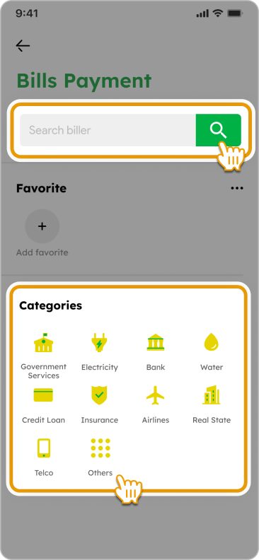 How to Pay a Bill with Smiles Mobile Remittance - Step 2 - Select a biller