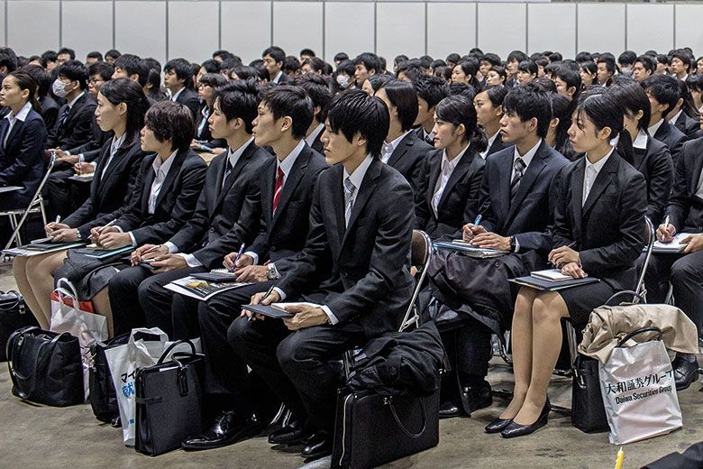 Fresh graduates applying for jobs