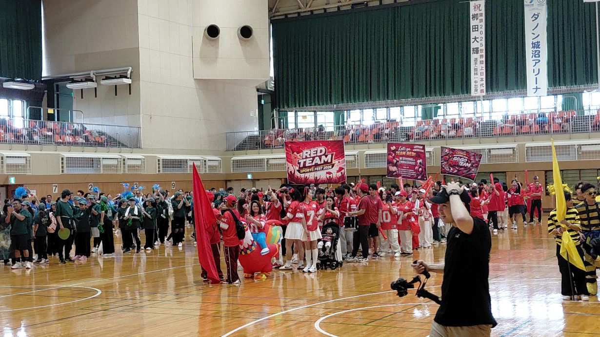 Teams at the Sports festival show off their creativity