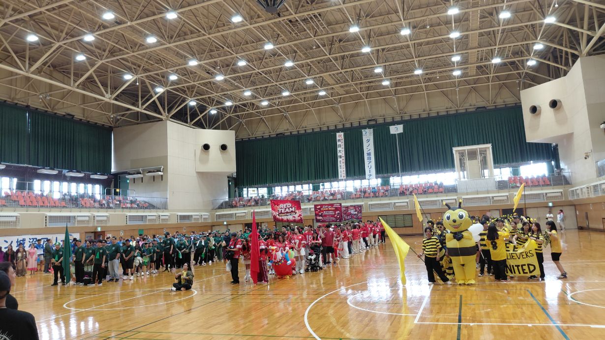 Teams at the Sports festival show off their creativity