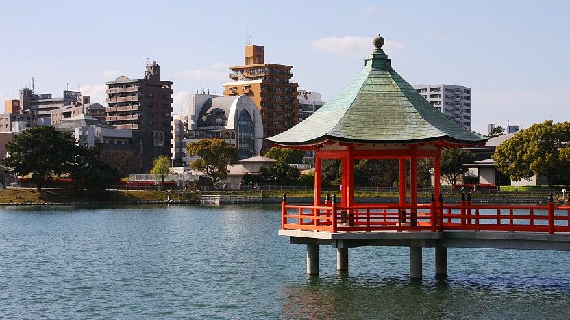 Famous Ohori Park in Fukuoka