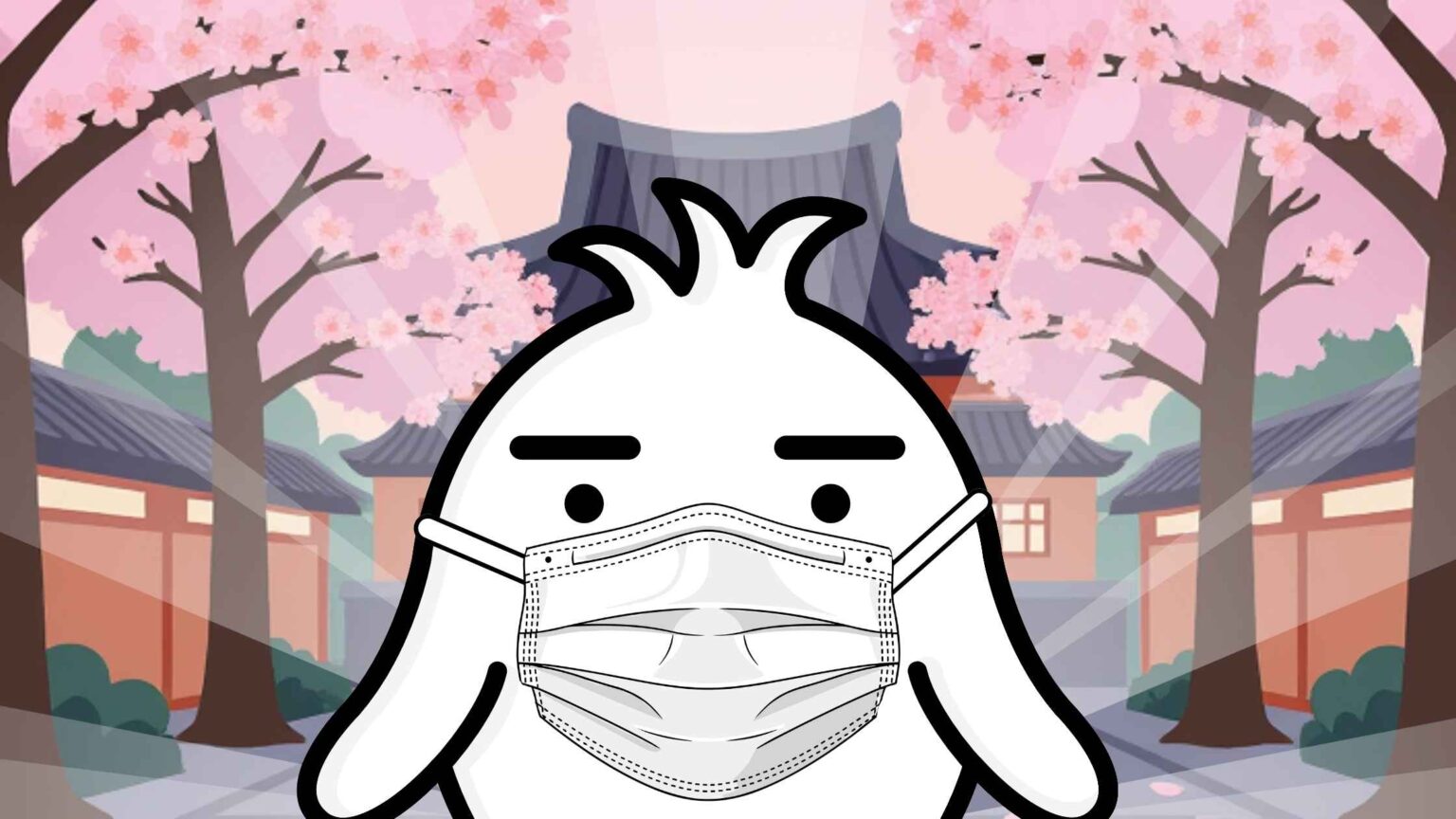 Tori wearing a mask during influenza season