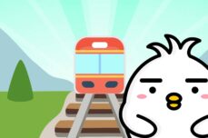 Tori di depan rel kereta api Jepang