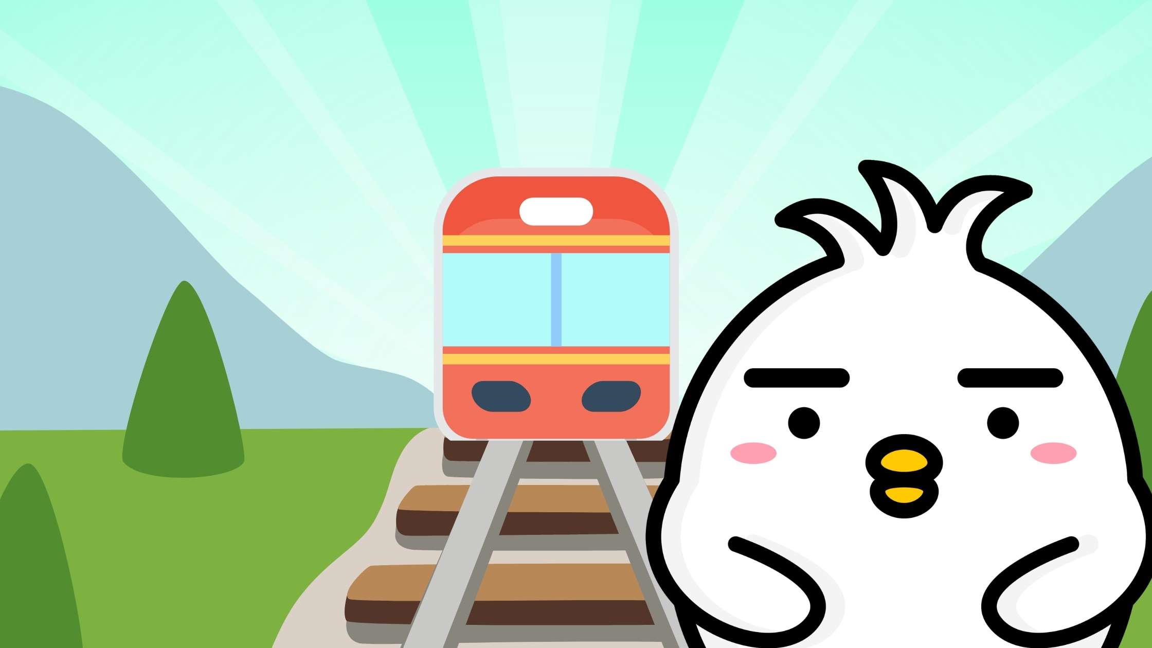 Tori di depan rel kereta api Jepang