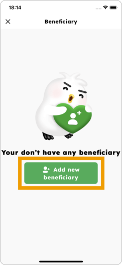 Add a beneficiary dialog