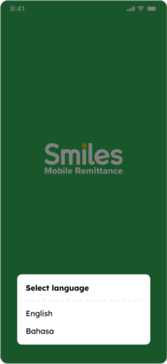 How to Register to Smiles - Step 1 - Select language