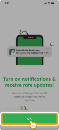 How to Register to Smiles - Step 3 - Turn on the notifications to receive rate updates