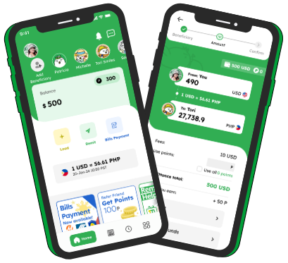 smiles mobile remittance app screenshot