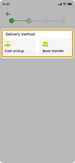 How to Add Beneficiary Smiles Mobile Remittance - Step 4 - Select how your beneficiary will receive the money