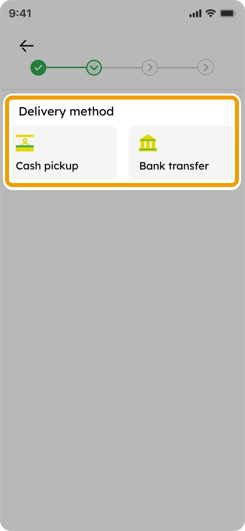 How to Add Beneficiary Smiles Mobile Remittance - Step 4 - Select how your beneficiary will receive the money