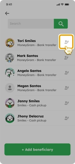 How to Add Beneficiary Smiles Mobile Remittance - Step 2 - Edit your beneficiary