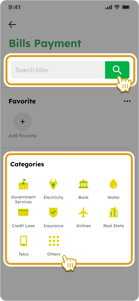 How to Pay a Bill Smiles Mobile Remittance - Step 2 - Search or select a biller
