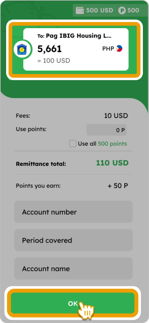 How to Pay a Bill Smiles Mobile Remittance - Step 3 - Enter the amount and details