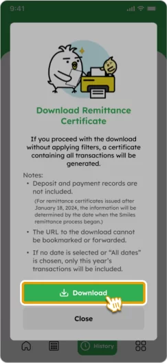 How to Download a Remittance Certificate Smiles Mobile Remittance - Step 3 - Tap “Download” and check the files on your phone to find it