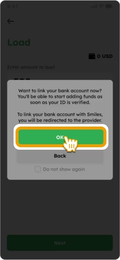 How to Load Smiles Mobile Remittance - Step 2 - Tap 