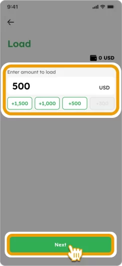 How to Load Smiles Mobile Remittance - Step 9 - Enter or select the amount you want to load