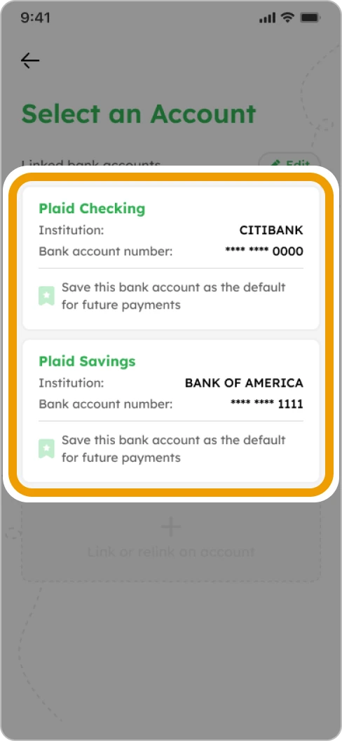How to Load Smiles Mobile Remittance - Step 2 - Select one of the linked bank accounts