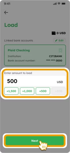 How to Load Smiles Mobile Remittance - Step 3 - Enter or select the amount you want to load