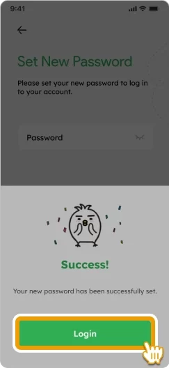 Screen showing click on 