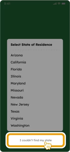smiles tips 1 - select state of residence