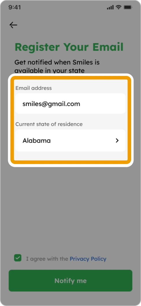 smiles tips 3 - register your email