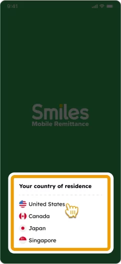 How to register Step 1 - Select your country of residence