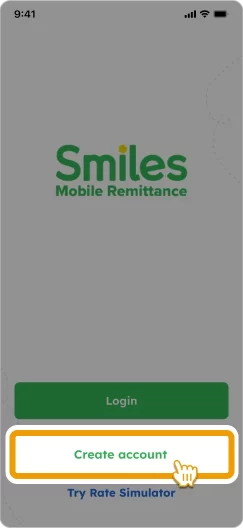 Click on 'create account'