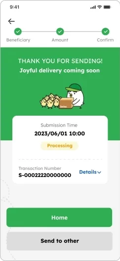 screen showing delivery being in process