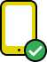 illustration showing smartphone and a checkmark