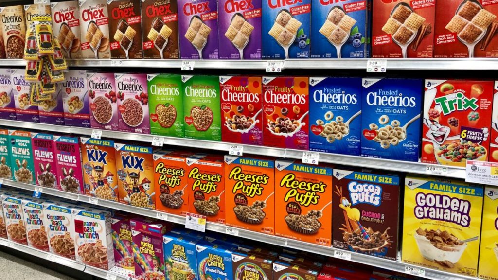 Different cereal brands in the U.S.
