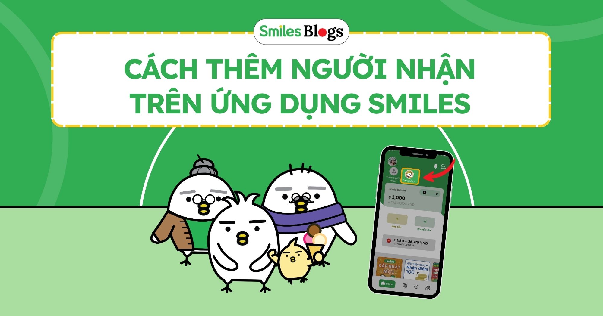 huong dan them nguoi nhan smiles