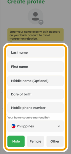 How to Register - Enter your profile details