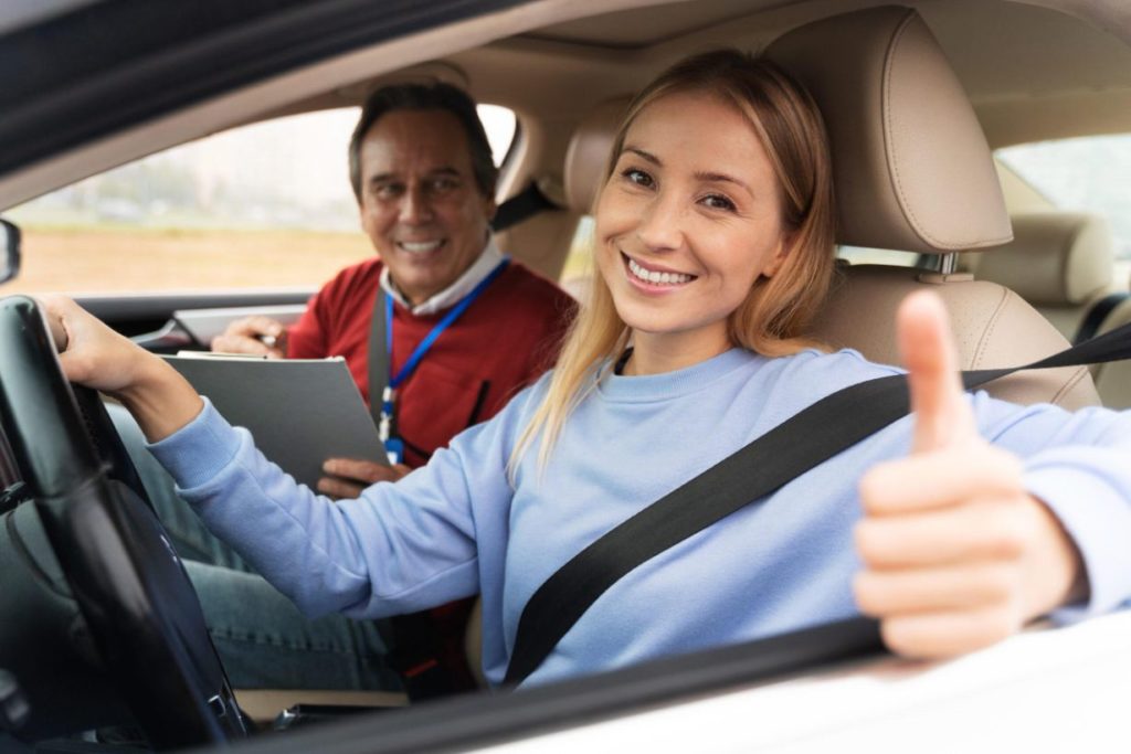 Student practicing driving