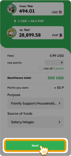 4. Input points (if you have any), scroll down to bottom, select your 
